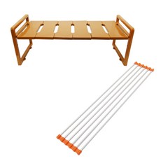 리빙해피 싱크인 폭조절 선반 1200 + 싱크롤 6롤, 우드,오렌지, 1개