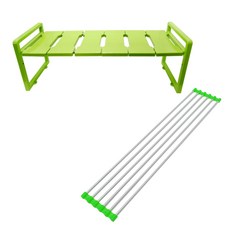 리빙해피 싱크인 폭조절 선반 1200 + 싱크롤 6롤, 그린,그린, 1개