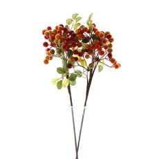 Dauef&J櫻桃果實枝條人造花 2入, 橙色