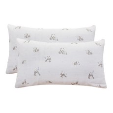 BED&DECO Panda 竹纖維雙層紗布枕頭套 2入