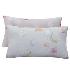 BED&DECO 3層綿紗圖案印花枕頭套 2入