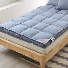 라뽐므 구스 2단 매트리스 토퍼 듀얼형, 연블루