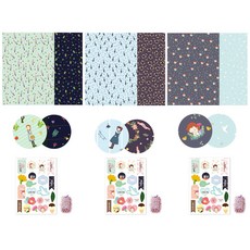 플라잉웨일즈 빨강머리앤 포장 3종 B세트, 앤과 리본, 앤과 점심시간, 다이애나와 모자, 1세트