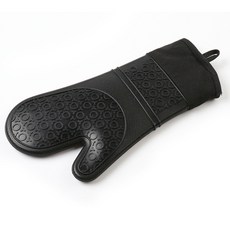 블럭마트 미끄럼 방지 실리콘 오븐 장갑, 블랙, 1개