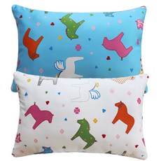BED&DECO 小馬圖案枕頭套 2入