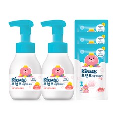 크리넥스 프렌즈 버블 핸드워시 250ml 2p + 리필 200ml 3p, 스윗향, 1세트