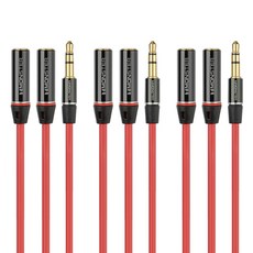 Kalron 立體聲Y型情侶連接線, 3條, APC-A05, 紅色
