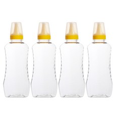 Glassdomae 養蜂瓶蓋蜂蜜PET瓶 600g, 4個