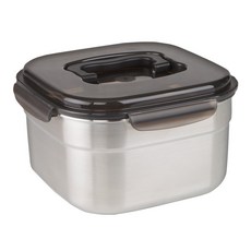 incoc STENCOC手提正方形不鏽鋼保鮮盒 1號 4600ml, 1個, 單品