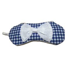 日本產冷熱兩用藍色格子眼罩, 1個裝, 1個