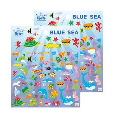 쁘띠팬시 스티커, da5307 blue sea, 2개