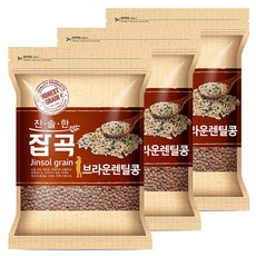 진솔그레인 브라운렌틸콩 미국산, 3개입, 1kg