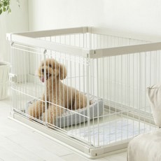 아이리스 우디 서클 애견철장 960L, 화이트, 1개