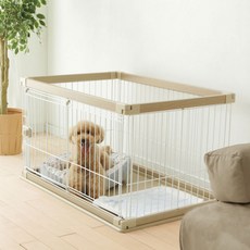 아이리스 우디 서클 애견철장 960L, 브라운, 1개