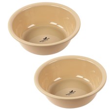 河綠色粉彩洗臉盆, 2入, 黃色