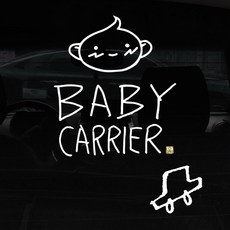 1AM 手寫體簡約汽車貼紙 + 油箱蓋貼紙, 1個, 白色 + 26Babycarrier_孩子(汽車貼紙), 白色 + 車(油箱蓋貼紙)