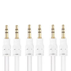 Kalron 高級型立體聲布質連接線 3入, 白色, APC-A04