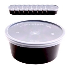 봄91 원형 내열 도시락 PP-12블랙, 10개입, 1개