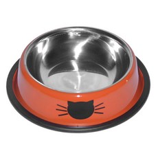 펫코디 스테인레스 고양이 식기, 1개, 오렌지