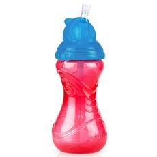 누비 클릭잇 플립 터치형 대용량 빨대컵 10112 360ml, 레드, 1개