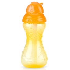 누비 클릭잇 플립 터치형 대용량 빨대컵 10112 360ml, 옐로우, 1개