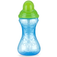 누비 클릭잇 플립 터치형 대용량 빨대컵 10112 360ml, 블루, 1개