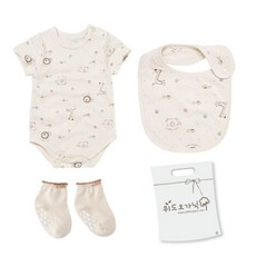 with organic 夏季圓點印花嬰兒服飾3件組+購物袋