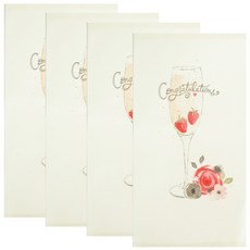 홀마크 웨딩 결혼 축하 머니카드, 4개입, 칵테일 W2658
