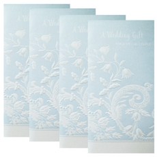 홀마크 웨딩 결혼 축하 머니카드, 4개입, 화이트꽃 W1850