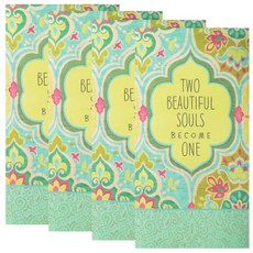 Hallmark 婚禮結婚祝賀零錢卡, 佩斯利 W2656, 4入