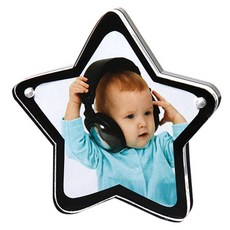 쿠 별 인테리어 아크릴 스텐딩 자석액자, 블랙 투명, 1개