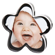 쿠 꽃 인테리어 아크릴 스텐딩 자석액자, 블랙 투명, 1개