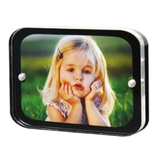 Koo 方形裝飾壓克力立式磁吸相框, 黑色透明, 1個