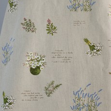 Eco chic系列素雅花園棉麻布, 淺褐色的