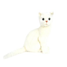 HANSA TOY 動物玩偶 4160 貓咪2 Cat Sitting White, 37cm, 白色, 1個