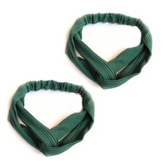 Block Mart扭結洗臉髮帶, 綠色, 2件