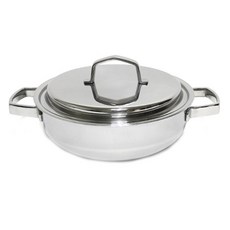 Kitchen-Art 7層不鏽鋼雙耳淺湯鍋+鍋蓋, 單色, 24cm