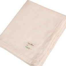 Organic Boom 素色雙層紗布毯, 米白色