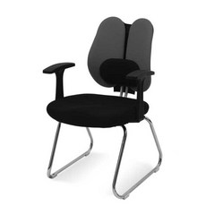 체어포커스 스쿨 ACW-FM 요추형 팔걸이 듀얼 고정의자 인조가죽, 다크블랙
