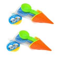 키네틱샌드 아이스크림몰드 모래놀이 4p 세트 2개, 혼합 색상, 1개