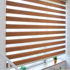 GNG롤스크린 우드룩 콤비 블라인드 손잡이 우측