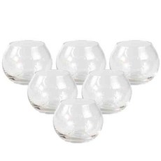 GLASSCO 蘋果杯迷你玻璃花瓶 6入, 透明