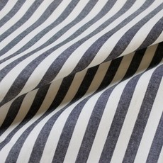 Reuhome 原紗染色條紋布料, 黑色