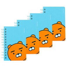 아이콘스 카카오프렌즈 좌철 수첩, 라이언, 4개입