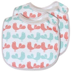 리에또 베이비 큐티 면 방수 턱받이, 화이트 꼬꼬, 2개, 1매