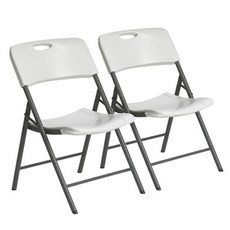 LIFETIME 접이식 의자 세트 2p, 화이트, 2개