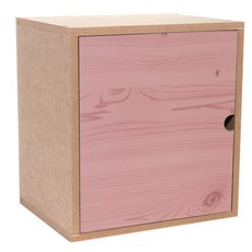 한목가구 누드 도어형 수납 공간박스, 누드 + 워시핑크, 1개