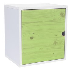 한목가구 도어형 공간박스, 화이트 + 워시그린, 1개