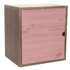 한목가구 누드 도어형 수납 공간박스, 엔틱 + 워시핑크, 1개