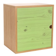 한목가구 누드 도어형 수납 공간박스, 대나무 + 워시그린, 1개